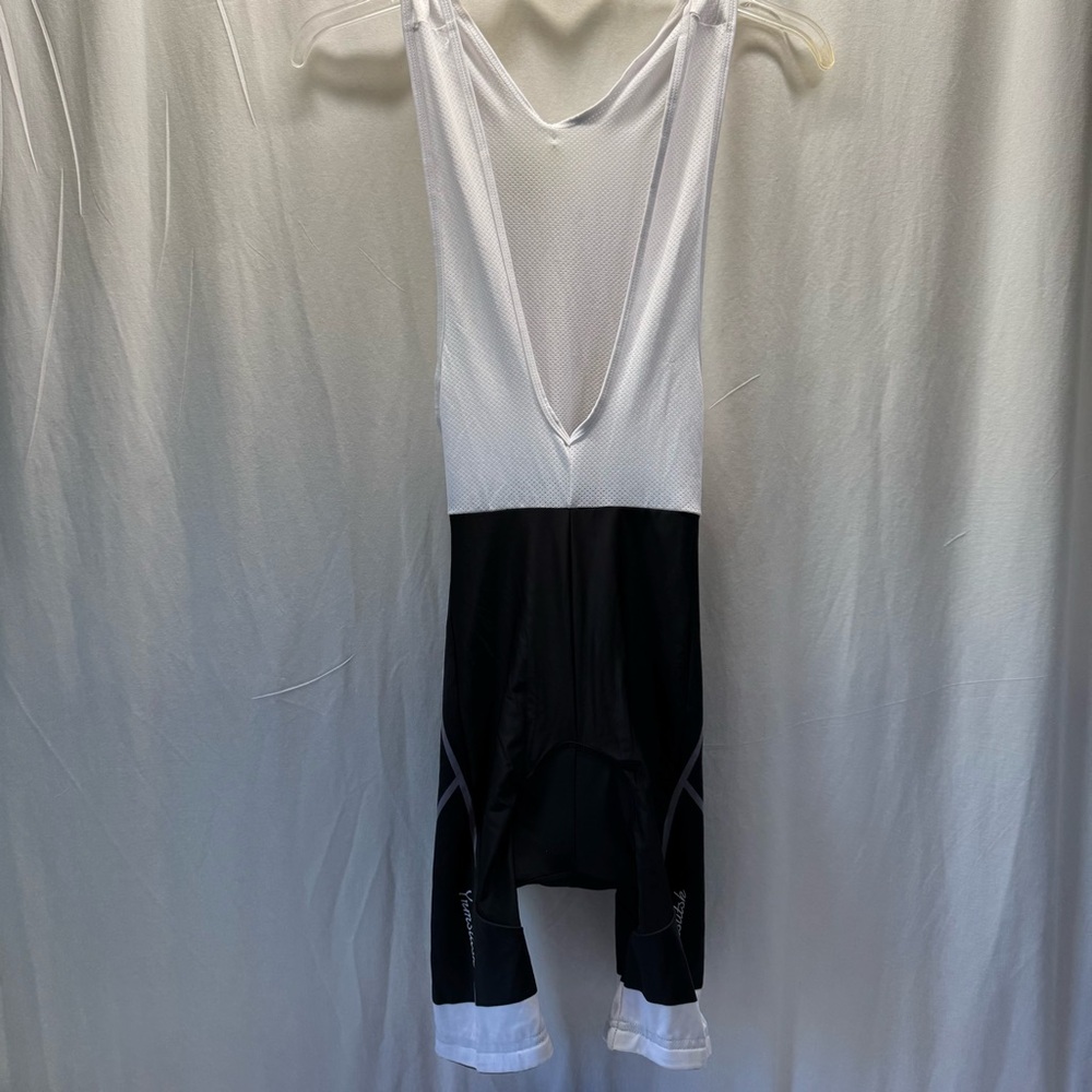 Cycling bib shorts, one piece, size XL, NWT, black/white